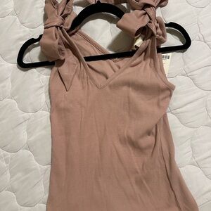 Anthropologie Mauve Camisole with Bow Straps